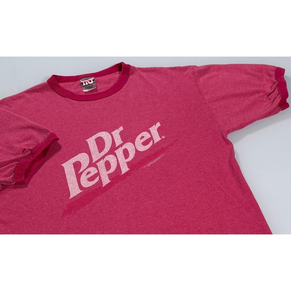 VTG Y2K Dr Pepper Ringer T-Shirt Mens Red 2007 TNT Trau Loevner Soda - Medium